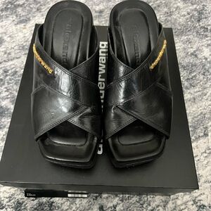 Alexander Wang Black Leather Sandals (Worn Once)